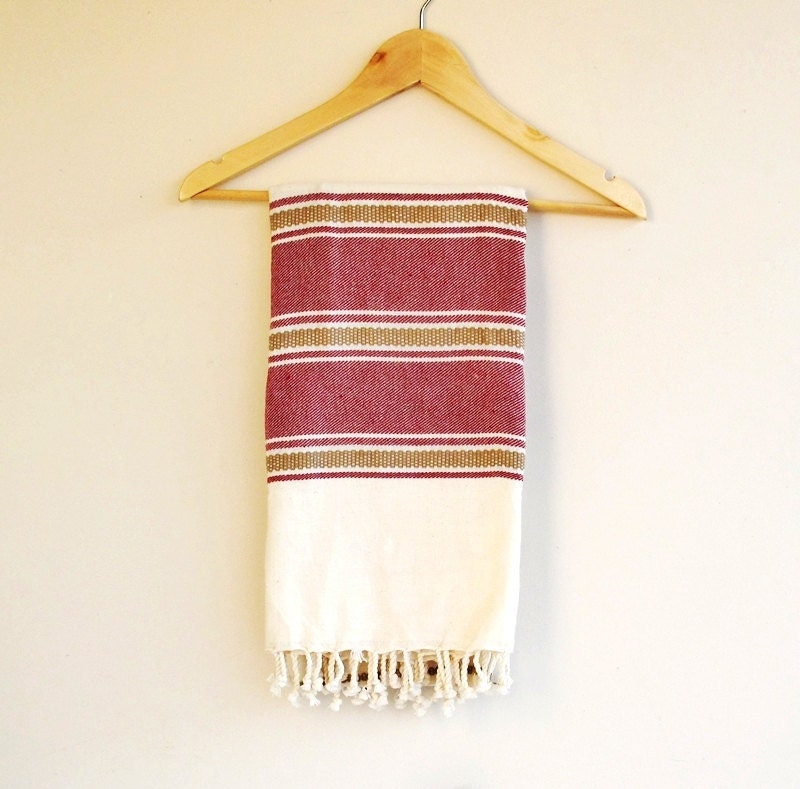 PESHTEMAL Towel,NATURAL Cotton ,Eco Friendly,High Quality Hand Woven White and Beige Turkish Cotton Bath,Beach,Spa,Yoga,Pool Towel