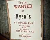 WANTED  Birthday Invitation