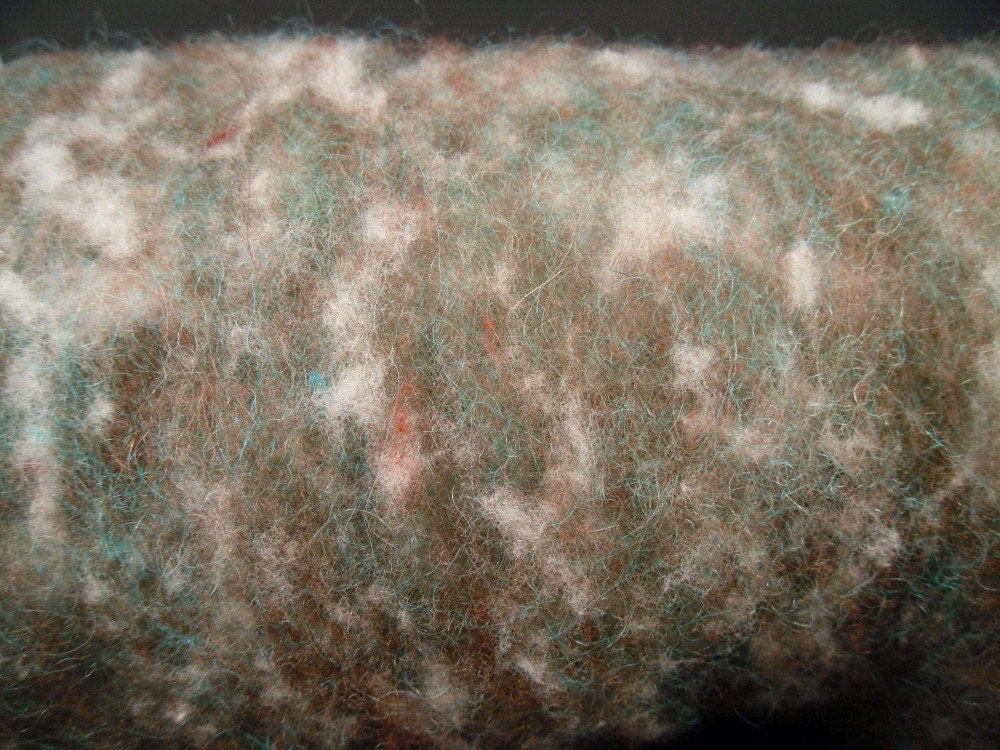 Spinning fiber batts - cashmere chocolate and blue 25% off