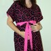 Lucille Hospital Maternity Gown in Black and Hot Pink-Deliver Your Baby in Style by Mommy Moxie on Etsy