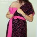 Lucille Hospital Maternity Gown in Black and Hot Pink-Deliver Your Baby in Style by Mommy Moxie on Etsy