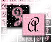 Alphabet Letters Digital Collage Sheets for scrabble tiles 1 inch squares jewelry making paper supplies altered art (007)BUY 3 GET 1FREE