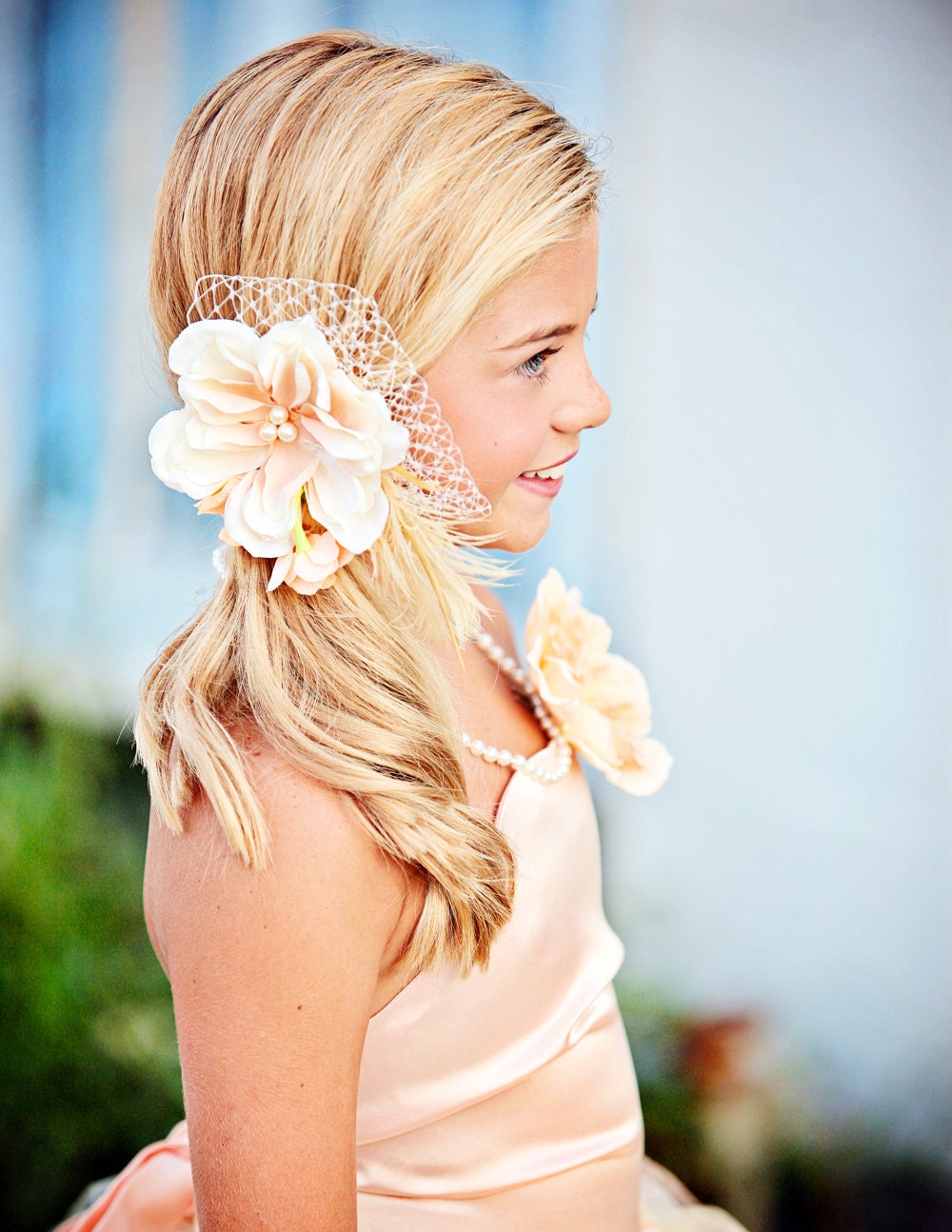 Rose and Pearl Birdcage Fascinator Hair Clip or Headband--------------Perfect for WEDDINGS-----Afternoon Tea