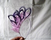 Purple Barbed Wire Flower and Feather Headband