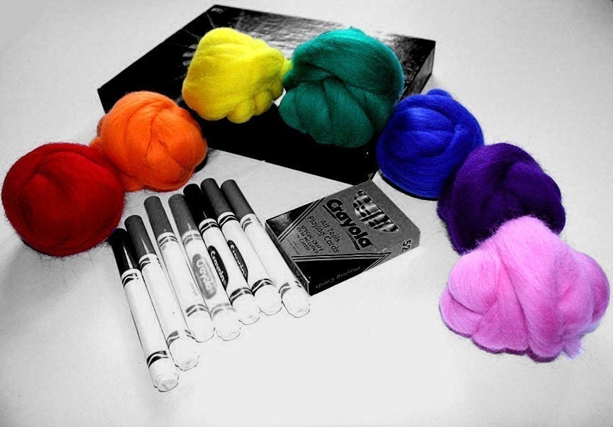 Rainbow-a-go-go - 7oz wool fiber