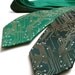 Circuit Board Nerdy Tie - Metallic Copper and Silver Ink on Green or Black Necktie