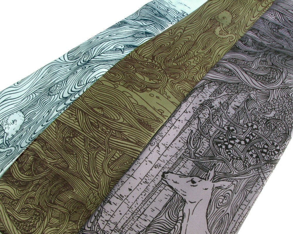 Tangled Forest Necktie -  Sage Green Tie