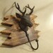 Rustic deer coat rack -- lodge cabin decor -- reclaimed western cedar