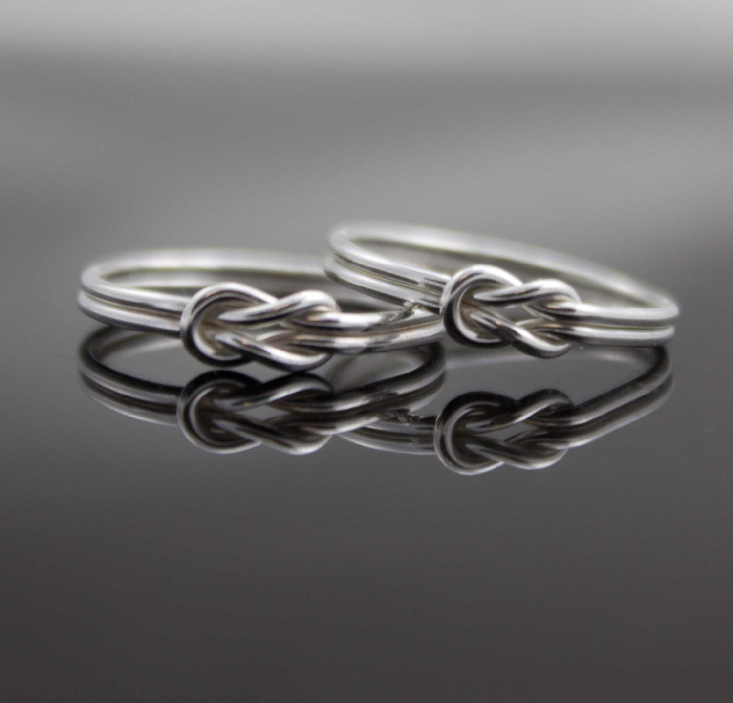 Two: for best friends, sisters. Sterling Silver infinity knot ring set. Friendship rings Promise ring set hug ring Mother daughter ring