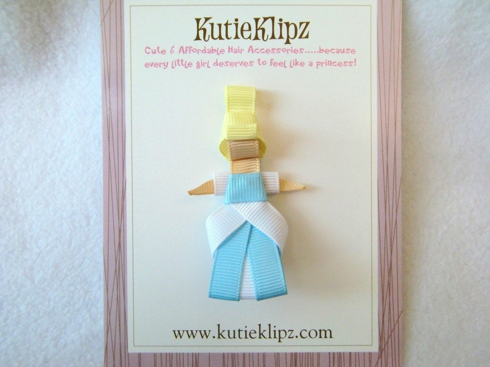 Cinderella Disney Princess Inspired Ribbon Sculpture Hair Clip ...Hair Accessory ...Hairbow