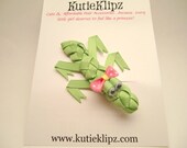 Alli the Crocodile and Alligator Hair Clip...Ribbon Sculpture,Hairclip,Hair Accessory, Hair Bow