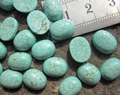 Howlite in Blue Turquoise Oval Cabochon 8x10x4mm  --50pcs/lot