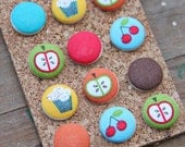Fabric Button Push Pins, Thumb Tacks  Sweet Treats Handmade by Willow Handmade