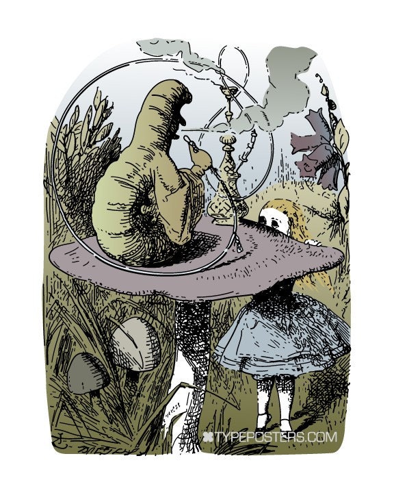 Vintage Alice in Wonderland Art Print - The Caterpillar