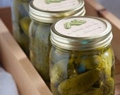 Mason jar canning labels - pickles - 6pc - regular or wide mouth