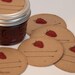 Mason jar gift labels - strawberry - 6pc - regular or wide-mouth