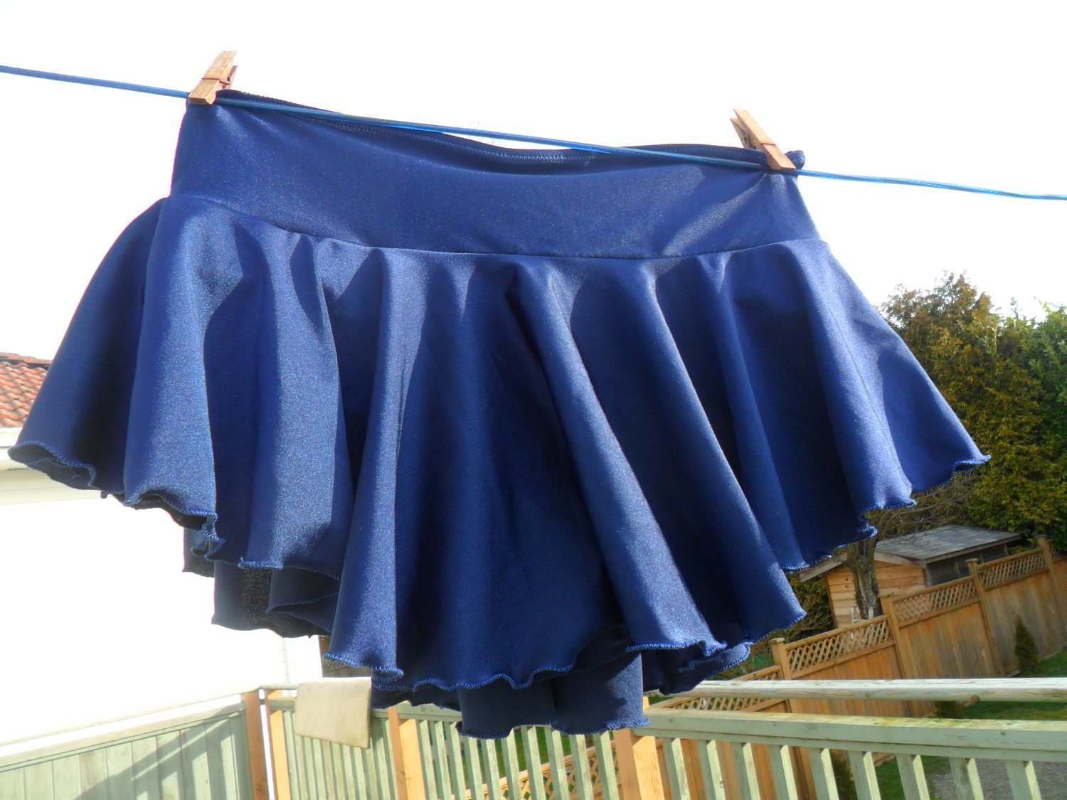 Figure skating or dance skirt - Single ruffle, four way stretch lycra