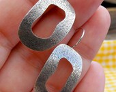 Abstract earrings with hook and rustic texture (also studs, if you want). Handmade in sterling silver