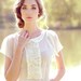 Vintage Inspired Silk Chiffon Ruffle Blouse White - Daisy