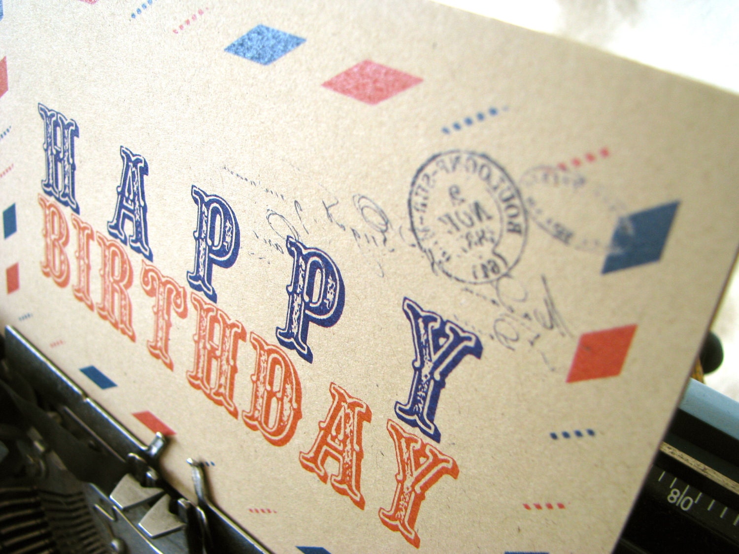 Fun Airmail Birthday Card: a 4x6 folded card with envelope from anna.michelle Cards