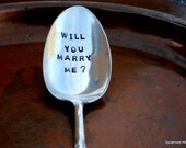 Will You Marry Me - Upcycled Vintage Coffee Spoon  - Breakfast in Bed Proposal ...A BRILLIANT Valentine's Day Idea