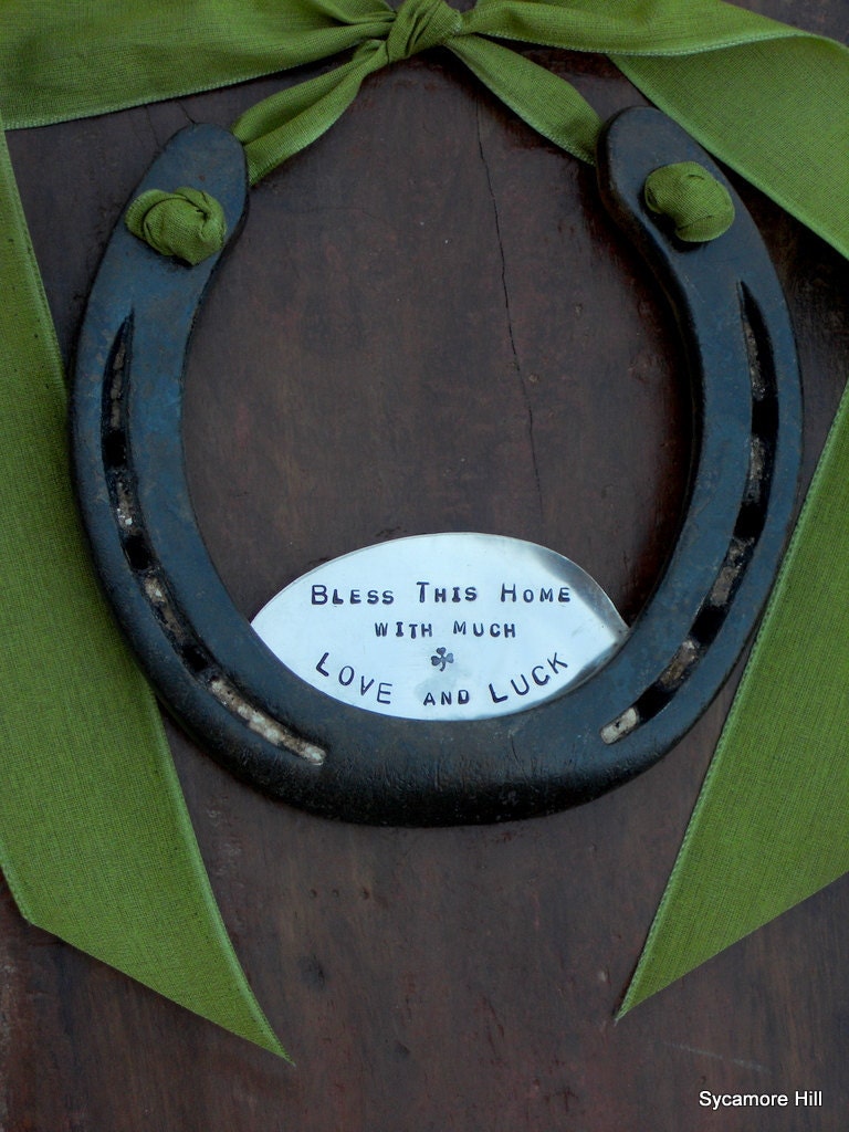 The Shamrock Love and Luck Horseshoe - Traditional Symbol of Good Luck Handmade Original by Sycamore Hill