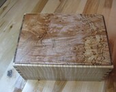 Premium Keepsake Box. Handmade Tiger Maple, Figured Walnut and Spalted Maple Wooden Keepsake Box.