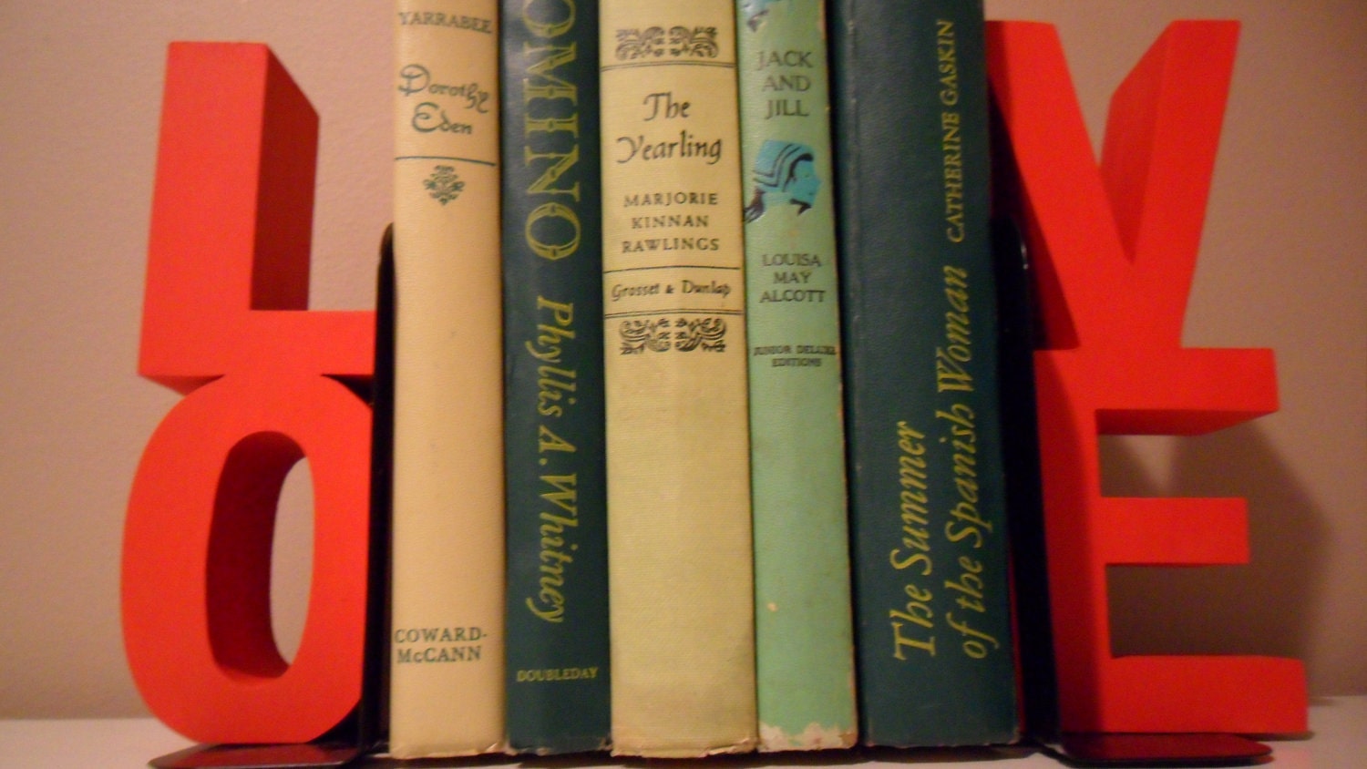 Wooden LOVE Bookends - Great Home or Office Decor - Two Inch Deep Chunky Letters
