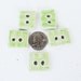 Handmade Ceramic Buttons Square Stoneware Pottery Pastel Lime Green Set Modern Rustic Minimalist