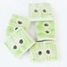 Handmade Ceramic Buttons Square Stoneware Pottery Pastel Lime Green Set Modern Rustic Minimalist