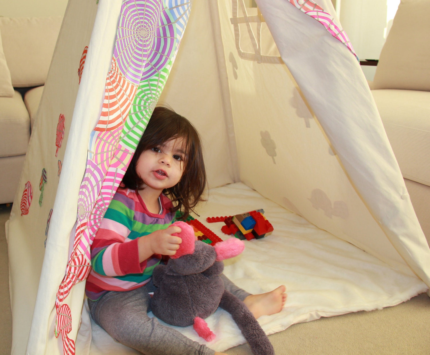Teepee Spring Parasols Wall Art for pretend children's play