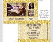Marigold Mustard - 5x7 Horizontal Postcard Senior Card PSD Template Design