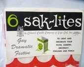 LUMINARY - gay dramatic festive - SAK-LITES - by Colonial Candle Company - Cape Cod Inc. - 2 packs of 6 - decorating - fuscia and orange