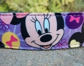 1" Dog Collar Adjustable Quick Release - Disney Minnie Mouse Lavender
