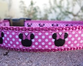 Dog Collar - Minnie Mouse - 3/4" Adjustable Quick Release