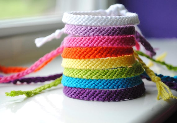 SALE - Rainbow Bright - Solid Colored Woven Bracelet (buy 3, get 1 FREE)