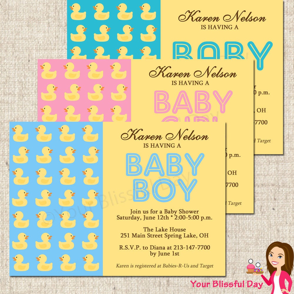 PRINTABLE Rubber Duckie Baby Shower Invitations Il_170x135