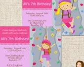 PRINTABLE Girl Rock Climbing Party Invitations (Character of your choice) Il_170x135