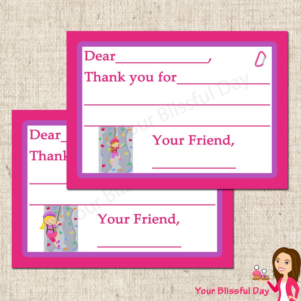 PRINTABLE Girl Rock Climbing Fill-in-the-Blank Thank You Cards Il_170x135