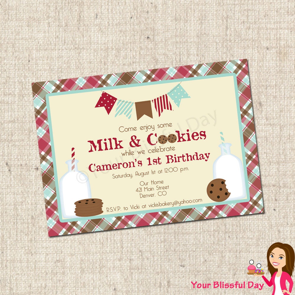 PRINTABLE Boy Milk & Cookies Party Invitations Il_170x135