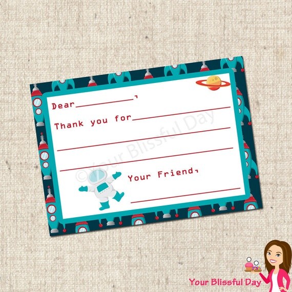 PRINTABLE Out of this World Party Fill-in-the-Blank Thank You Cards Il_570xn