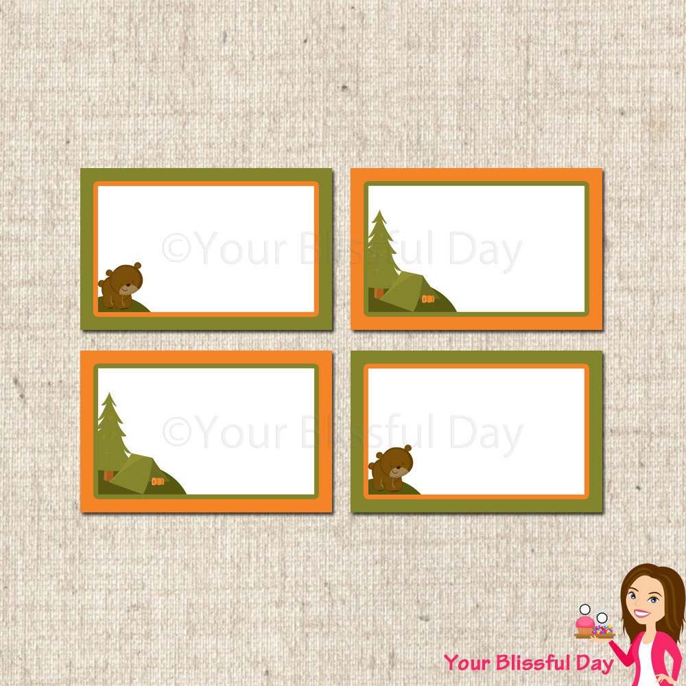 PRINTABLE Boy Camp Out Label Tents Il_570xn