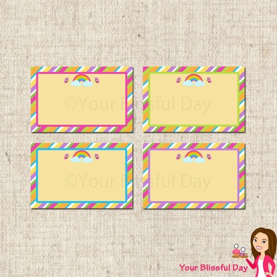 PRINTABLE Girl Rainbow Label Tents Il_570xn
