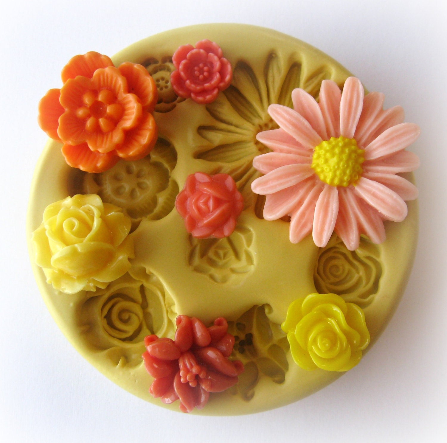 Molds Silicone Mold Cabochon Flower Mold Resin Polymer Clay Moulds