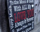 LOVE YOU (black) Typography Word Art Sign