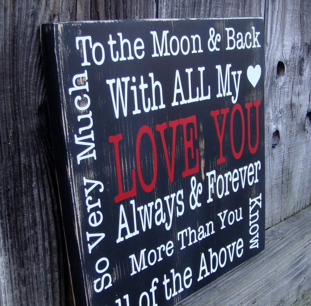 LOVE YOU (black) Typography Word Art Sign