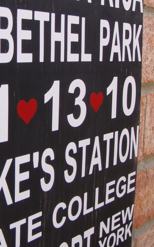 Going Down Memory Lane - CREATE YOUR OWN Wedding, Anniversary Subway Sign (Black)