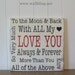LOVE YOU Typography Word Art Sign  - Antique White