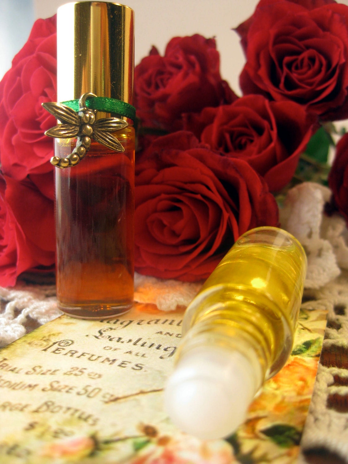 Uplifting Flowers Natural Perfume Oil Rose Neroli Lemon Aromatherapy Essential