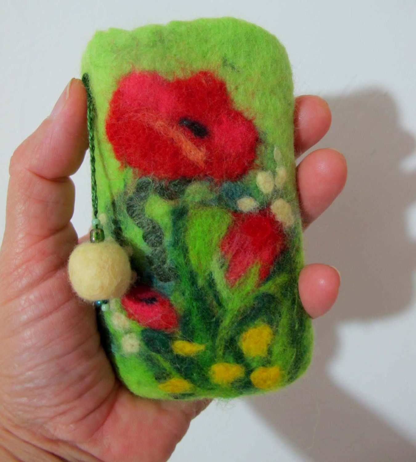 Felted case for cell phone